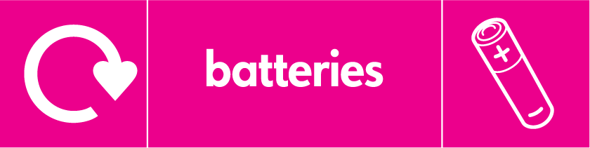 image of the sign for Household Batteries containers