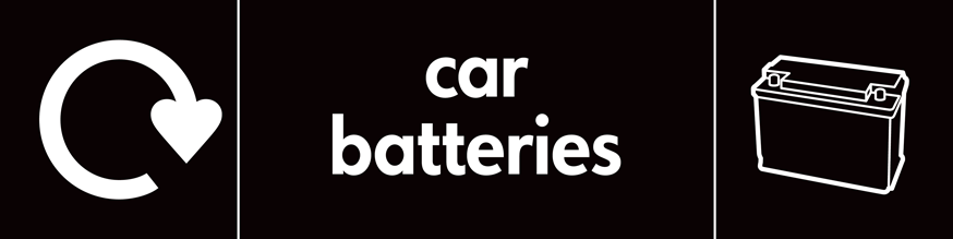 image of the sign for Car Batteries containers