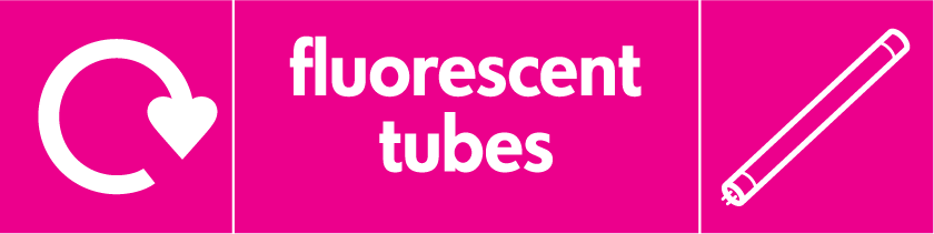 image of the sign for Fluorescent Tube containers
