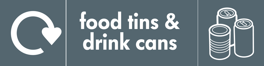 image of the sign for Tins and Cans containers