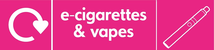 image of the sign for Vapes/E-Cigarettes containers