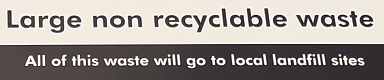 image of the sign for Large or Bulky Residual Waste containers